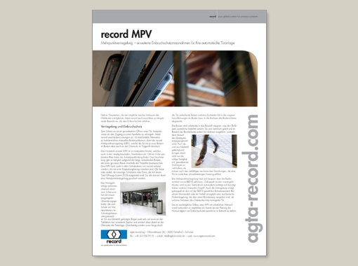 record Mehrpunktverriegelung (MPV) – Flyer