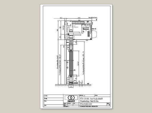 FTA20-BO Vertikal Trägermontage ISO 