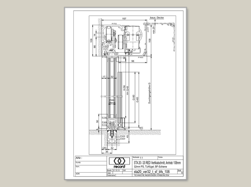 System 20 STA Schiebetür mit ISO Glas ohne Seitenteil