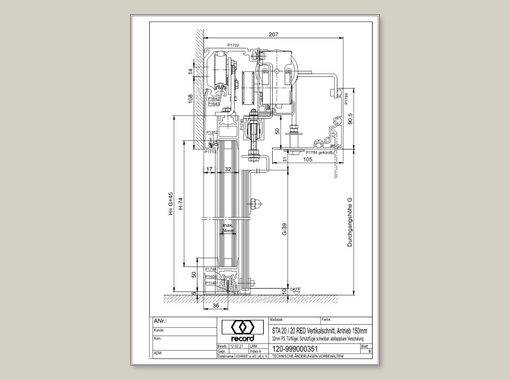 System 20 STA Schiebetür mit ISO Glas ohne Seitenteile