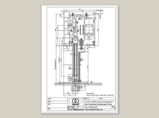 record SAFECORD RC2 mit ISO Glas ohne Seitenteil(e)
