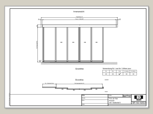 THERMCORD3, D-TSA, Ansicht mit 1 Seitenteil links