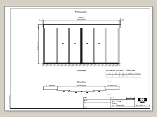 THERMCORD3, D-TSA, Ansicht mit 2 Seitenteilen