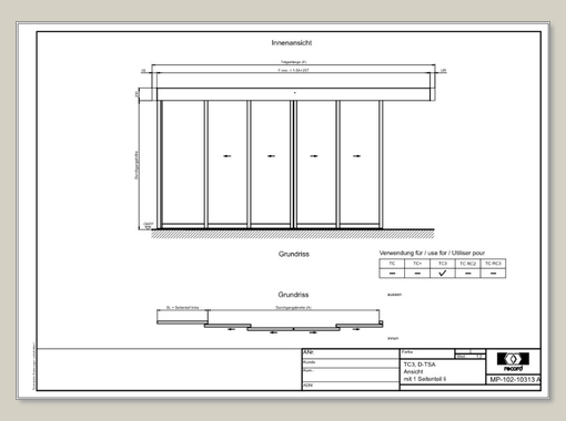 THERMCORD3, D-TSA, Ansicht mit 1 Seitenteil links