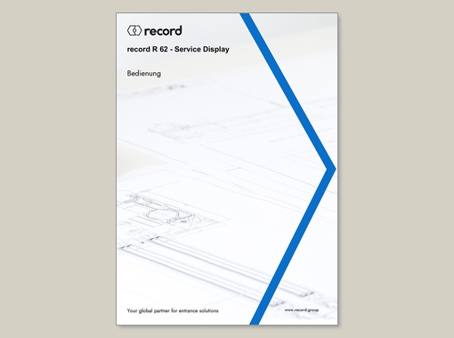 record R 62 Service Display – Bedienungsanleitung 