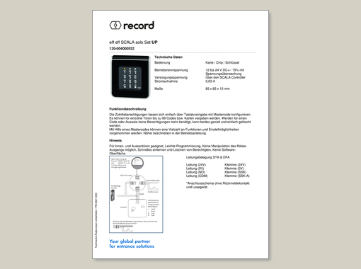 Datenblatt für SCALA Solo effeff