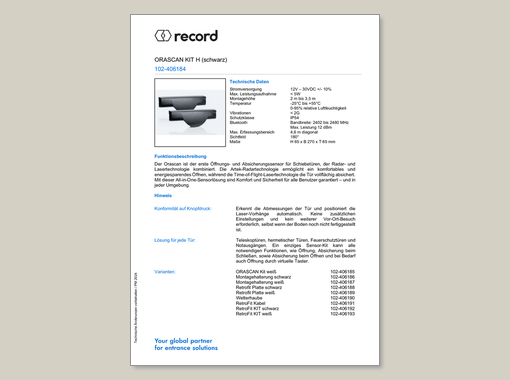 Datenblatt für ORASCAN KIT H